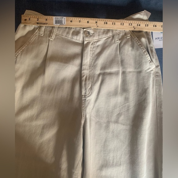 Womens Arizona Tan Pleated Loose Fit Wide Leg High Rise Skater New Trousers 9 - Picture 7 of 8